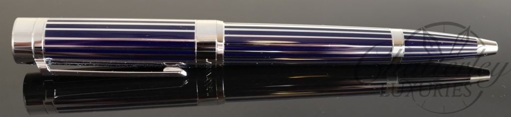 Cartier Pasha Blue Stripe & Palladium Ball Pen