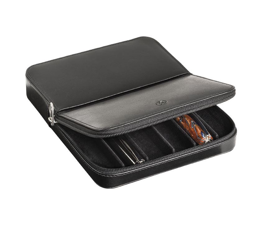 Visconti 6 Pen Case Dreamtouch Black Leather - Chatterley