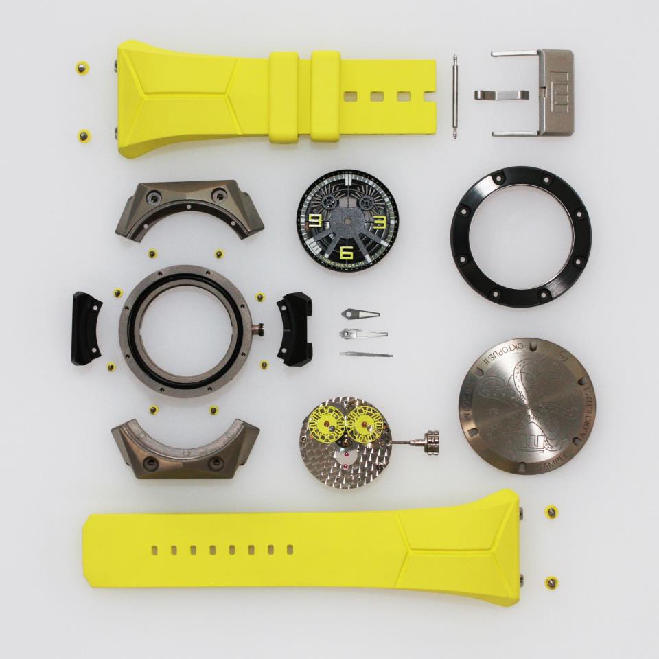 Linde Werdelin Oktopus II Titanium Yellow Limited Edition Dive Watch Parts