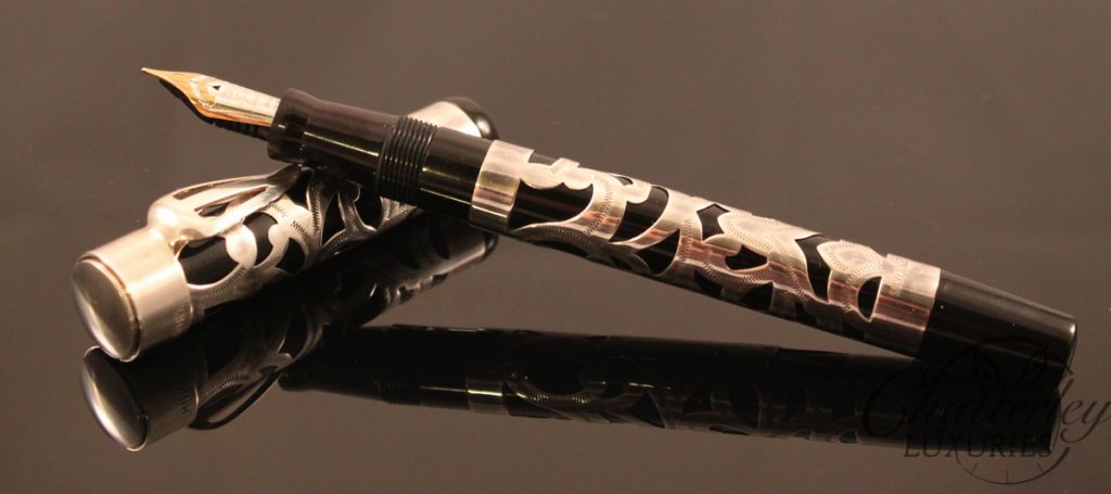 PLATINUM 70th Anniversary Sterling Silver Overlay Fountain Pen (1)