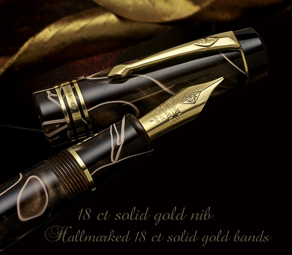 Conway Stewart belliver mocha fountain pen Gold Nib
