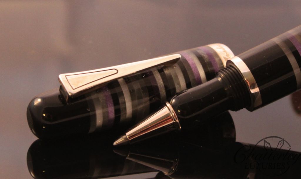 Marlen Purple & Gray Paris Rings Rollerball Pen (2)