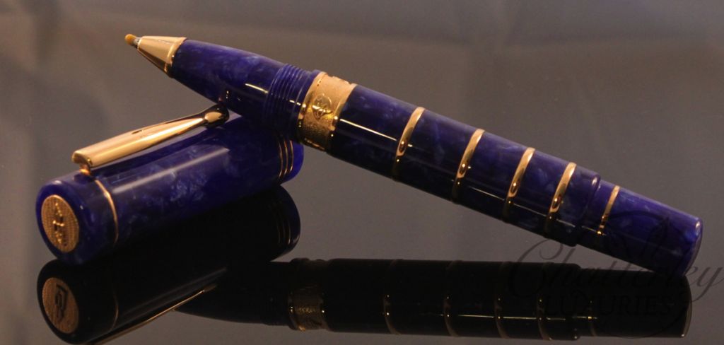 Delta Charles Darwin Evolution Limited Edition Blue and Vermeil Rollerball Pen (2)