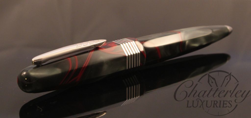 Stipula Faceted Etruria Rossa Swirl Limited Edition Ballpoint Pen