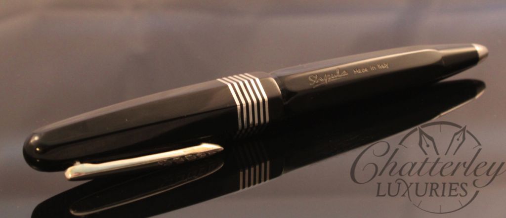 Stipula Faceted Etruria Black Ebonite Limited Edition Ballpoint Pen