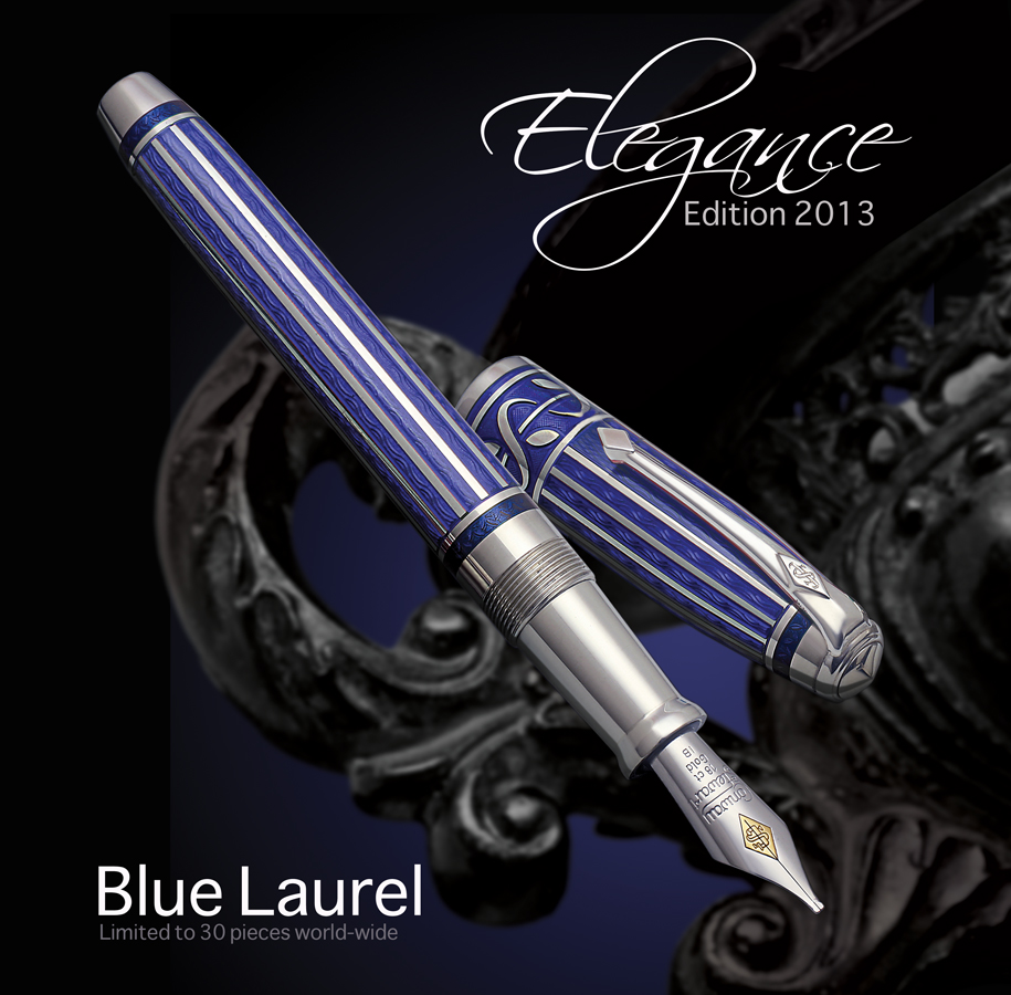 Conway Stewart Elegance Blue Laurel Fountain Pen3