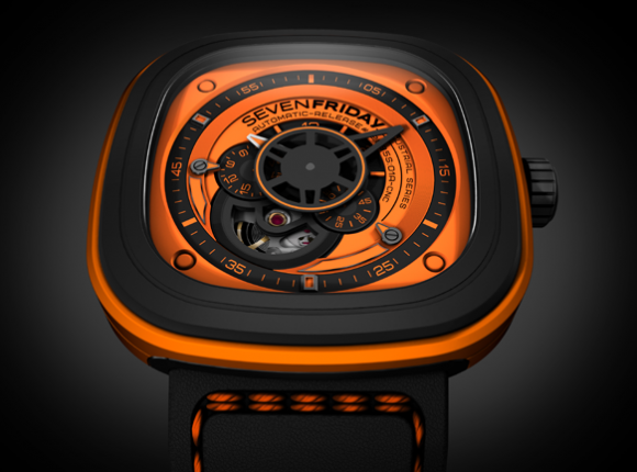 SEVENFRIDAY P1-3 Industrial Essence Orange Automatic Watch