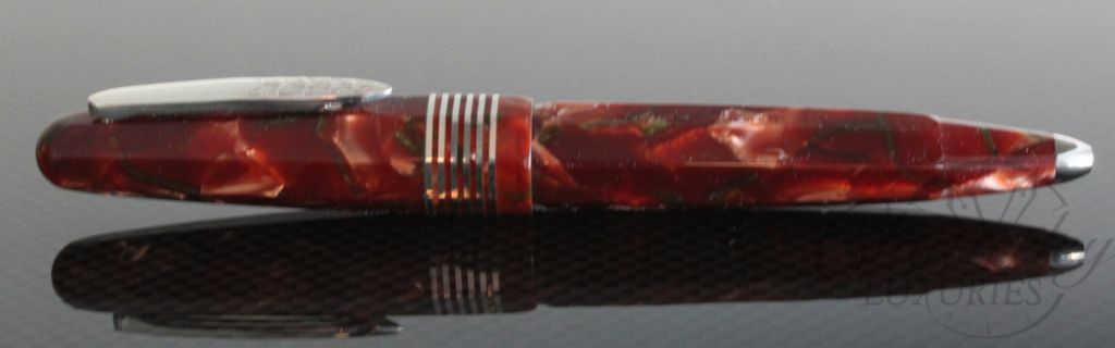 Stipula Limited Edition Red and Green Celluloid Faceted Etruria Ballpoint Pen