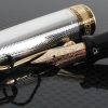 Aurora Black Body Silver Cap Optima Fountain Pen Gold Trimmings