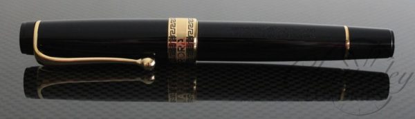 Aurora Black Optima Fountain Pen Gold Trim