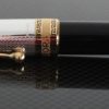 Aurora Black Optima With Silver Cap Fountain Pen Gold Trimmings