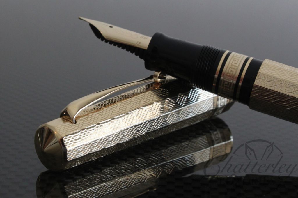Omas Limited Edition Fountain Pen Old Style Paragon Gold Vermeil Guilloche