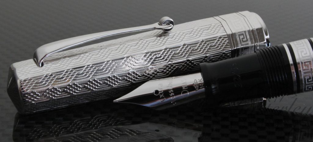Omas Old Style Paragon Limited Edition Sterling Silver Guilloche Fountain Pen