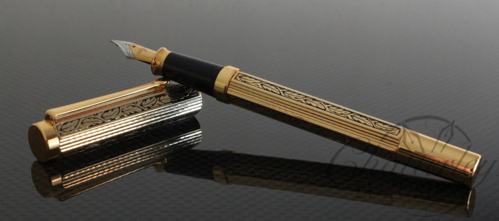 Danitrio Metal Octagonal Pen Leave Engraving Fountain Pen2