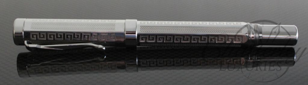 Danitrio Metal Octagonal Pen Silver Greek Key Fountain Pen3