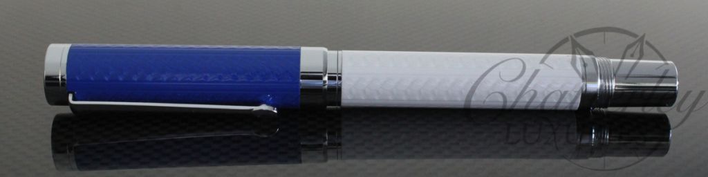 Danitrio Metal White and Blue Fountain Pen3