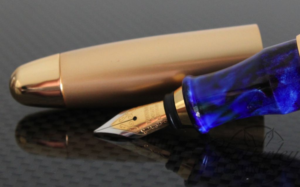 Danitrio Blue Torpedo Pen with Gold Cap