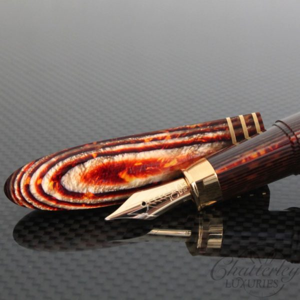 Omas Brown Arco Celluloid 360 Fountain Pen Gold Trim