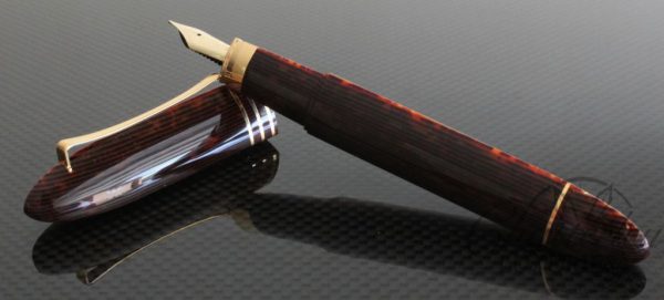 Omas Brown Arco Celluloid 360 Fountain Pen Gold Trim4