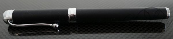 Aurora Talentum Black Rubberized Soft Touch Finesse with Chrome Fountain Pen (D13RN)