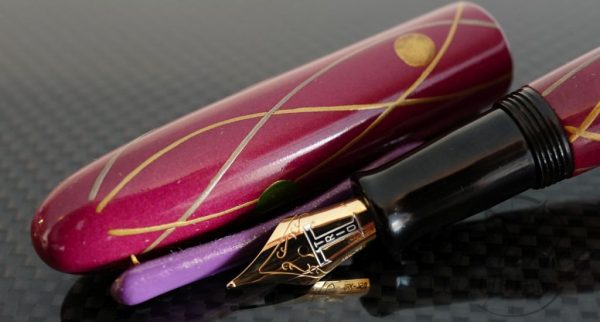 Danitrio Red Confetti on Hanryo Fountain Pen with Painted Clip