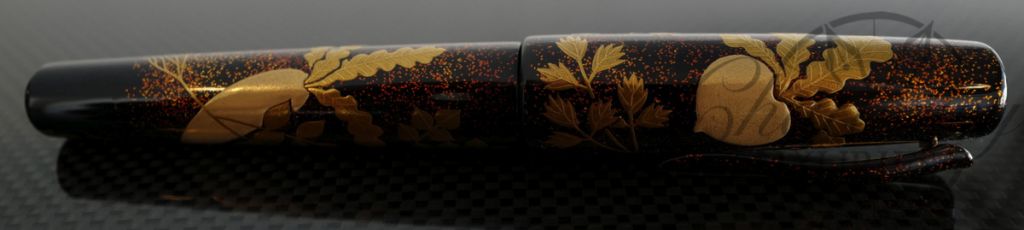 Danitrio Maki-e Spring Flowers Fountain Pen on Takumi Flat top with Painted Clip
