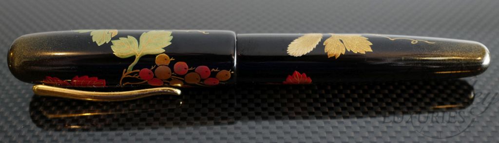 Danitrio Maki-e Squirrel & Grape Fountain Pen on Takumi with Clip
