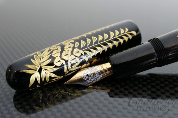 Danitrio Chinkin Vines Fountain Pen on Densho with Gold Clip