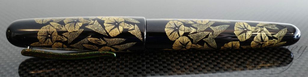 Danitrio Chinkin Hirugao (Bindweed) Fountain Pen on Takumi with Painted Clip