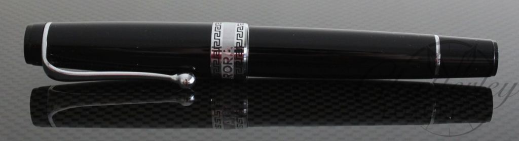 Aurora Optima Black Fountain Pen with Chrome Trim - Chatterley