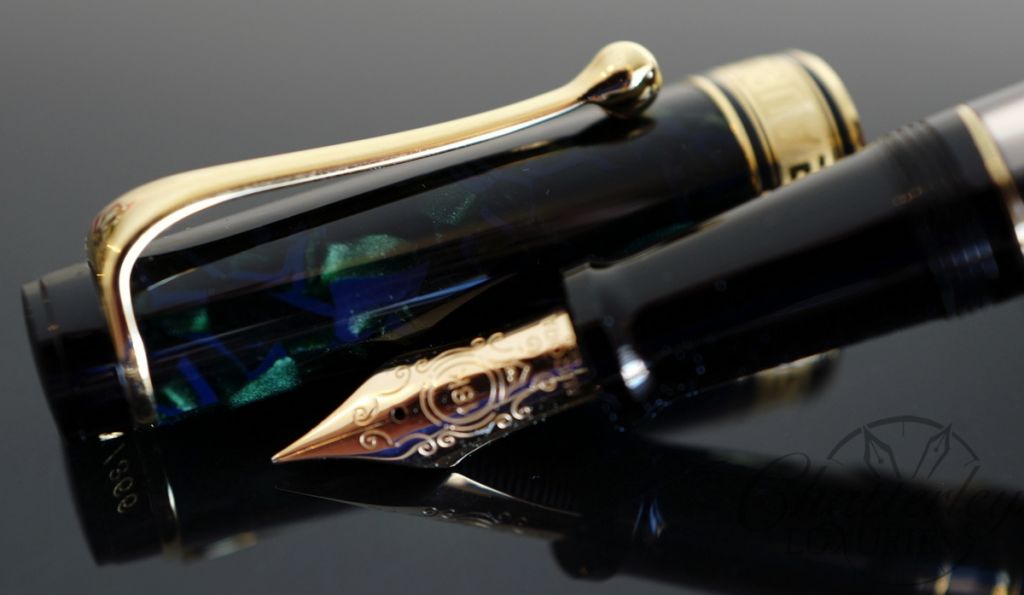 Aurora Optima 365 Abissi Blue/Green Limited Edition Auroloide Piston Filled Fountain Pen