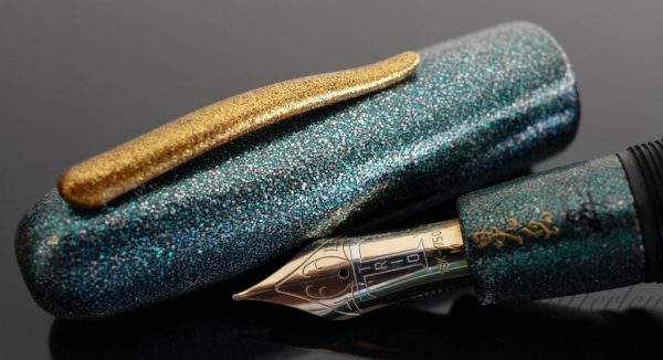 Danitrio Urushi Ishime-ji Nuri Blue on Mikado Fountain Pen