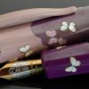 Danitrio Urushi Maki-e Pinky Butterflies on Waves Takumi Fountain Pen