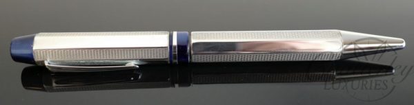 Delta Sterling Silver Profili Ballpoint Pen - Blue