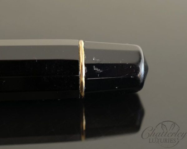 Omas Old Style Paragon Black Piston Fountain Pen with Gold Trim