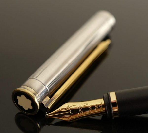 Montblanc Noblesse Silver with Gold Trim Fountain Pen