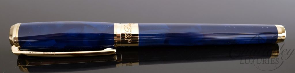ST Dupont Atelier Navy Blue Lacquer Fountain Pen - Yellow Gold