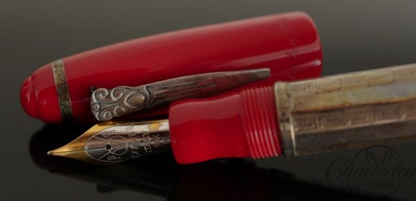Marlen Red and Sterling Silver Fountain Pen