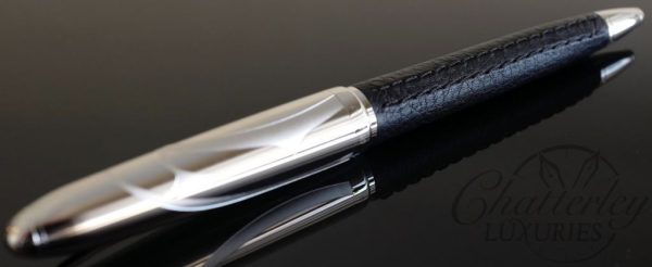 Cartier Limited Edition Louis Logo Black Leather Ball Pen
