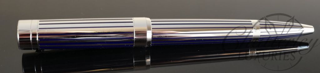 Cartier Pasha Blue Stripe & Palladium Ball Pen