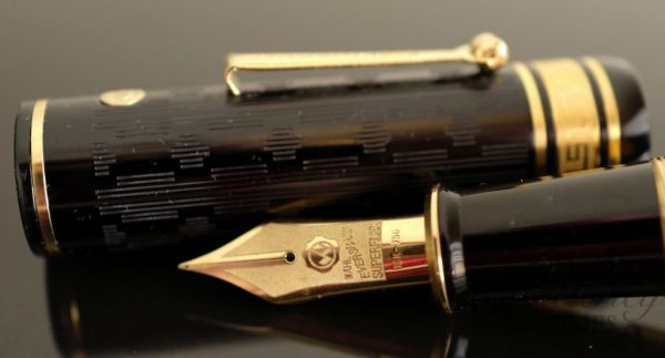 Wahl Eversharp DECOBAND Gold Seal Oversized Collection GATSBY Black Etched Gold Trim Fountain Pen