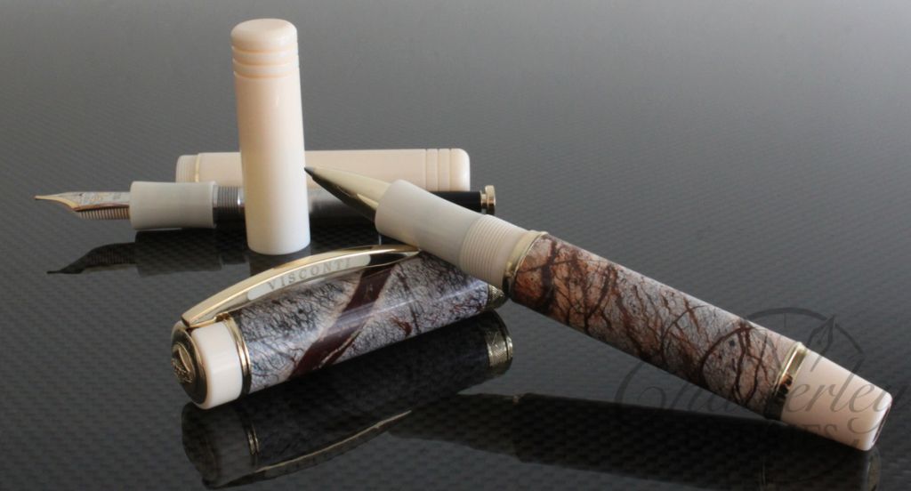 Visconti Limited Edition Marble Forest Brown Fountain Pen/Rollerball Convertible 