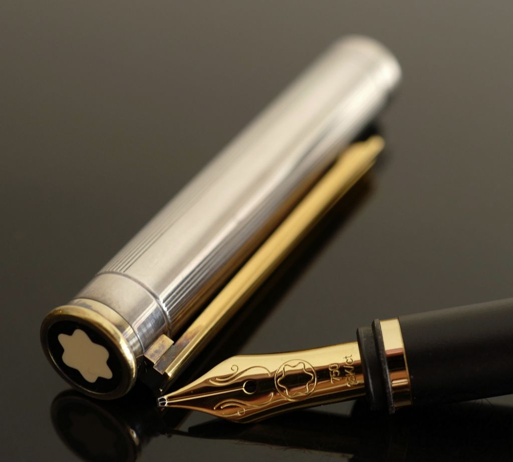 Montblanc Noblesse Silver with Gold Trim Fountain Pen