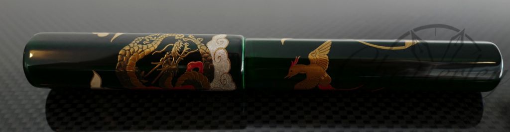 Danitrio Maki-e Dragon, Phoenix and Flower Tame-nuri on Hakkaku (Octogon) Fountain Pen