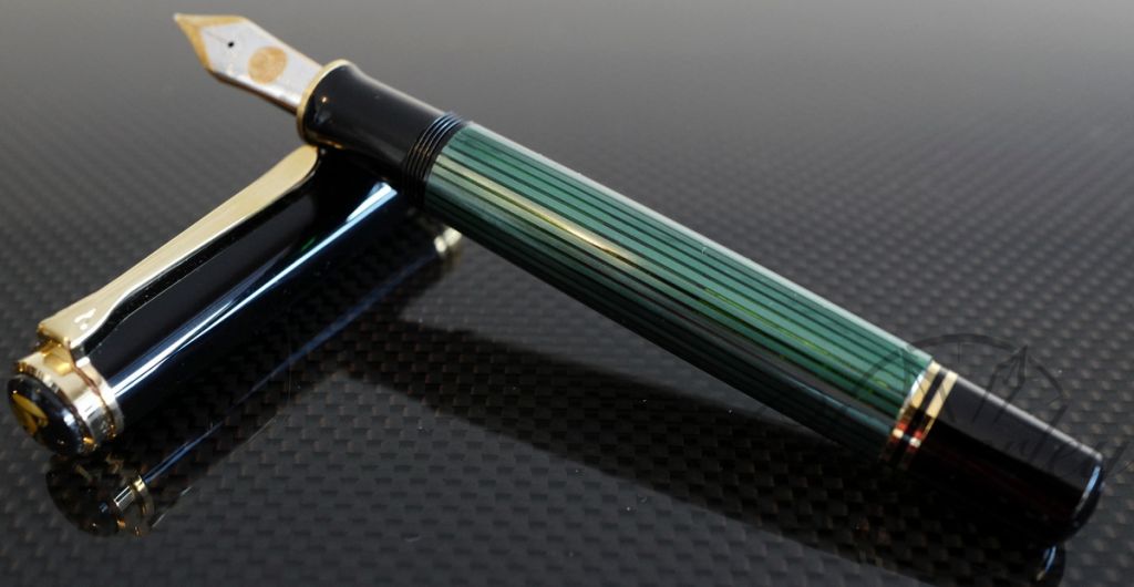 Cerebrum Accor Namaak Pelikan Souveran M1000 Green Stripe Fountain Pen