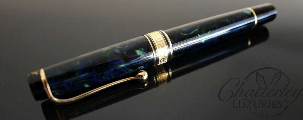 Aurora Optima 365 Abissi Blue/Green Limited Edition Auroloide Piston Filled Fountain Pen 