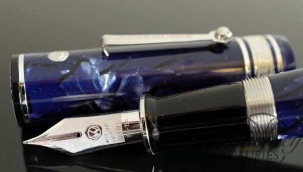 Wahl Eversharp DECOBAND Gold Seal Oversized Limited Edition Royal Blue Celluloid Fountain Pen