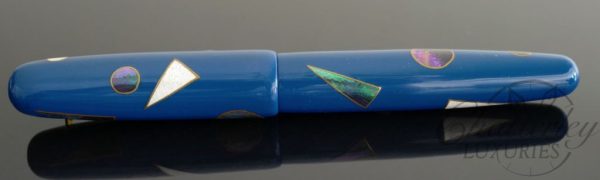 Danitrio Maki-e/Urushi Blue Geometric Patterns Fountain Pen on Takumi - Image 3