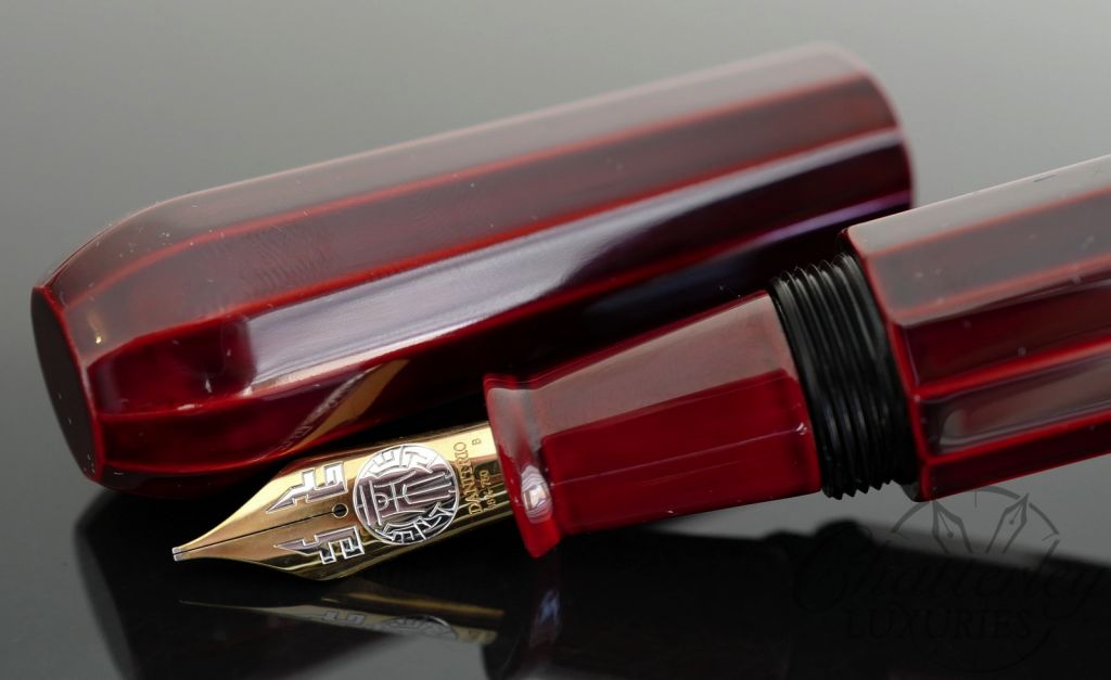 Danitrio Urushi Tame-Nuri Red on 12 sided Oversized Fountain Pen
