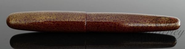 Danitrio Tame-nuri Red with Yellow Free Pattern Urushi Fountain Pen on Mikado - Image 4